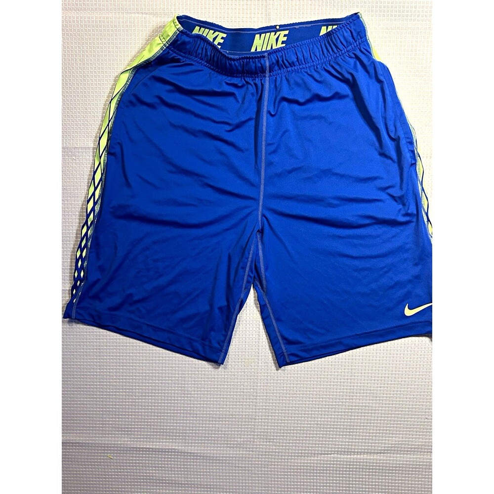 Nike Dri-FIT Men's Mesh Athletic Shorts Blue/Green Size S Drawstring